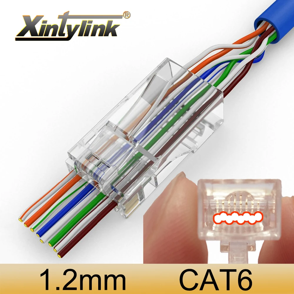 Xintylink Conector RJ45 Cat6 sin blindaje tipo keystone - imagen 4