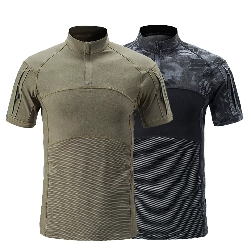 MEGE Camiseta táctica verano camuflaje manga corta para hombre ripstop