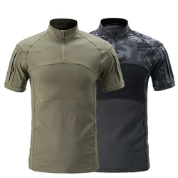 MEGE Camiseta táctica verano camuflaje manga corta para hombre ripstop