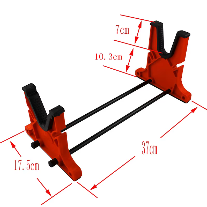 Detalle de las monturas de goma adaptándose al rifle