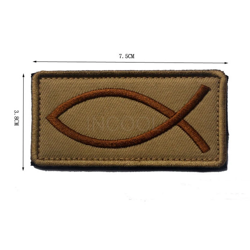 Parche bordado pez Jesús – Para chaqueta o mochila táctica