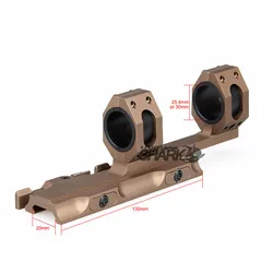PPT carril Picatinny doble anillo montaje caza en aluminio negro