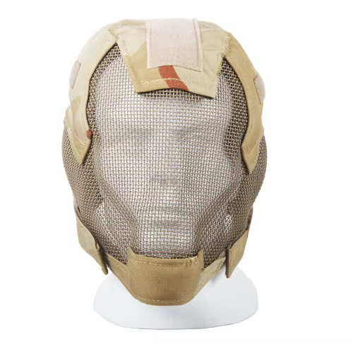 Máscara táctica integral airsoft malla metálica rostro completo caza