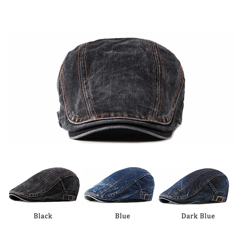 Gorra pico de pato mezclilla espiga con visera de algodón - imagen 5