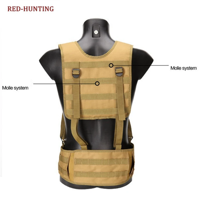 Chaleco táctico MOLLE Airsoft de nylon con cinturón ajustable - imagen 5