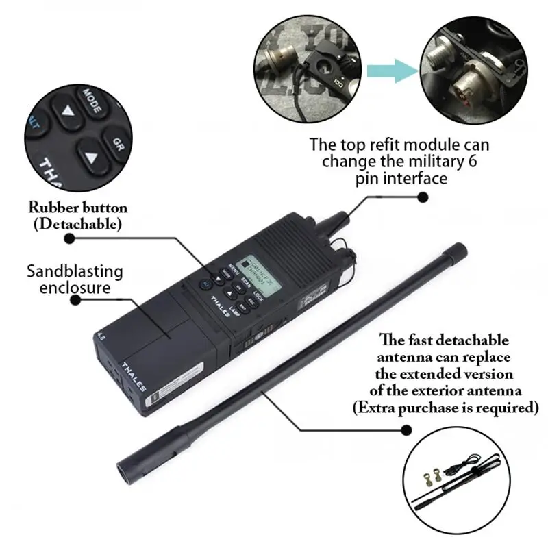 Funda táctica para radio AN/PRC-148 MBITR – Negro para airsoft