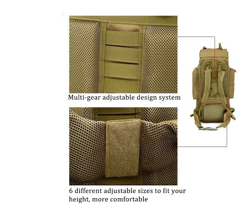 Mochila montaña gran capacidad – Impermeable nailon ripstop senderismo - imagen 5