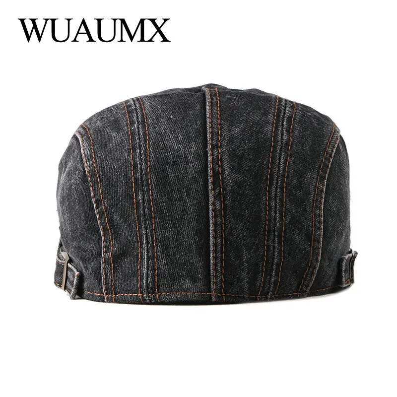 Gorra pico de pato mezclilla espiga con visera de algodón
