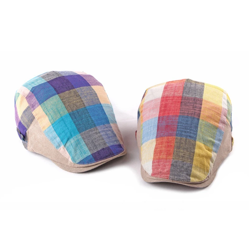 Gorra vendedor periódicos pico de pato a cuadros espiga - imagen 4