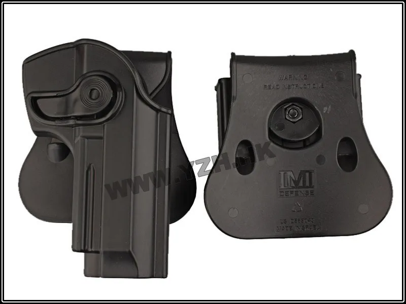 Vista lateral de la funda con la réplica insertada