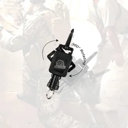 Canis Latrans retractor táctico de acero inoxidable para mochila