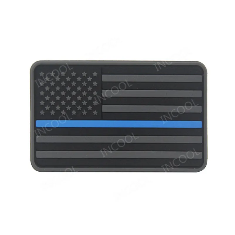 Parche PVC bandera americana EE.UU. – Línea Azul táctico MOLLE - imagen 5