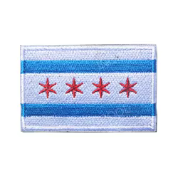 Parche bordado bandera USA y escudo Chicago – táctico para ropa