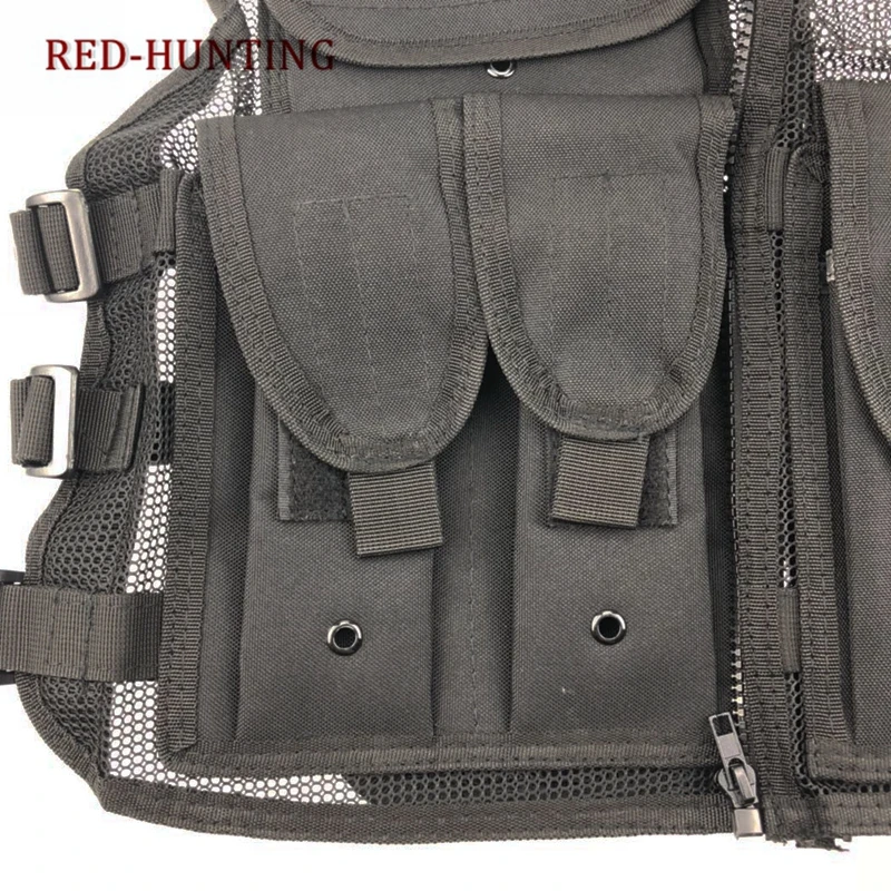 Chaleco táctico mesh negro – Caza y entrenamiento al aire libre - imagen 2