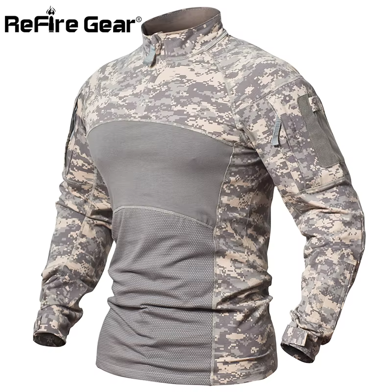 ReFire Gear Camisa de Combate Multicam – Algodón Táctico Manga Larga - imagen 5