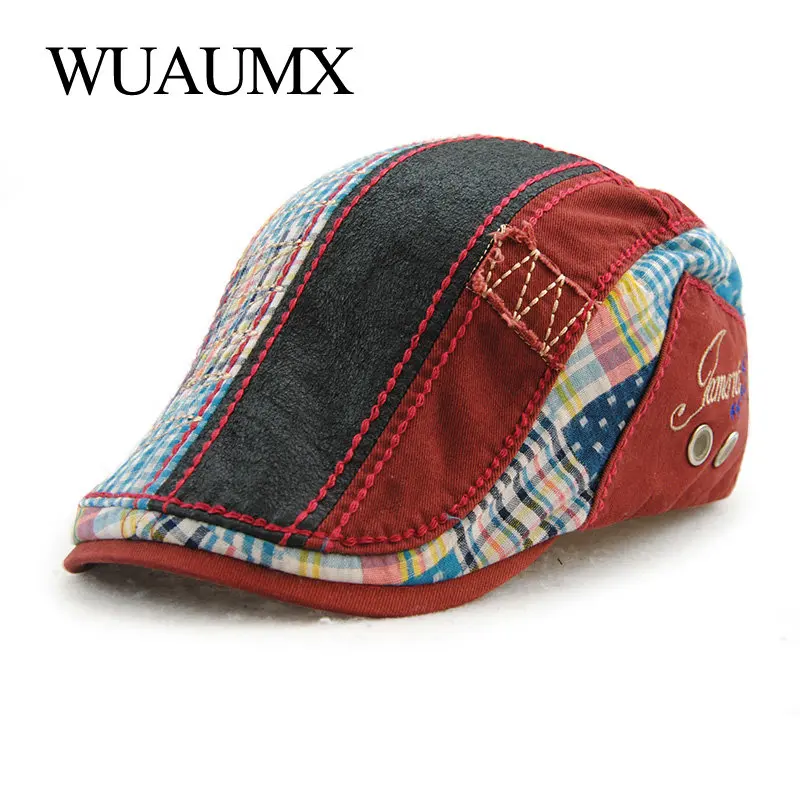 Boina plana de algodón con visera unisex para sol primavera y verano