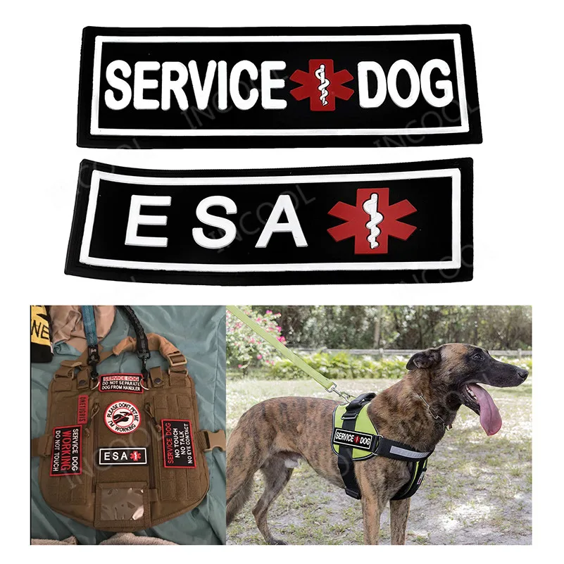 Parche PVC para perro de servicio – insignia goma arnes tactico - imagen 4