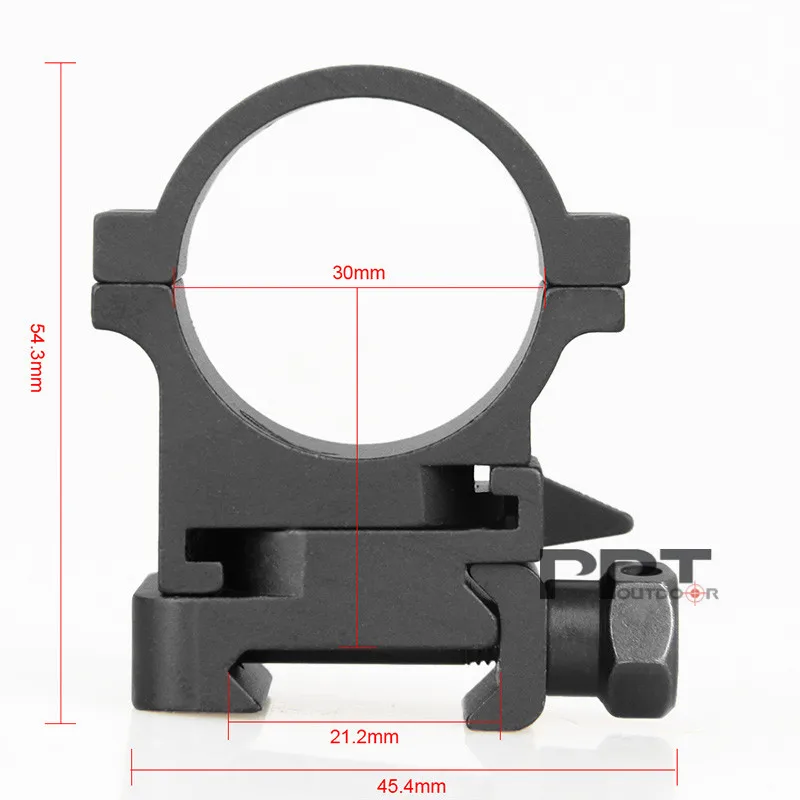 PPT Soporte táctico de visor Picatinny negro montaje para caza - imagen 5