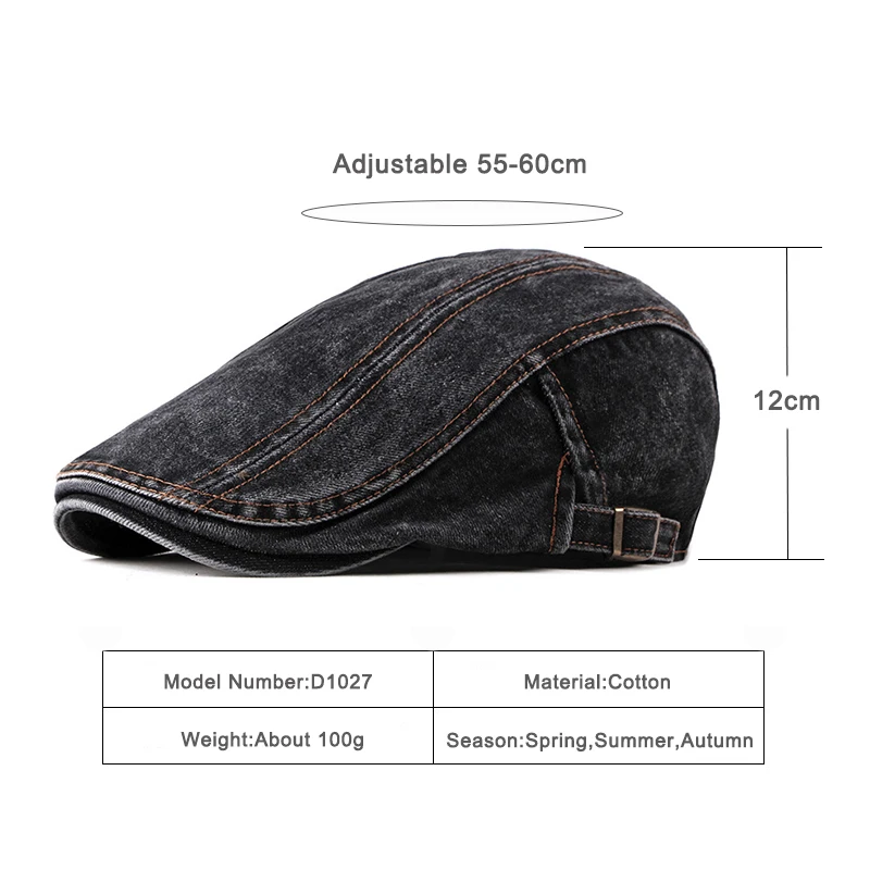 Gorra pico de pato mezclilla espiga con visera de algodón - imagen 4