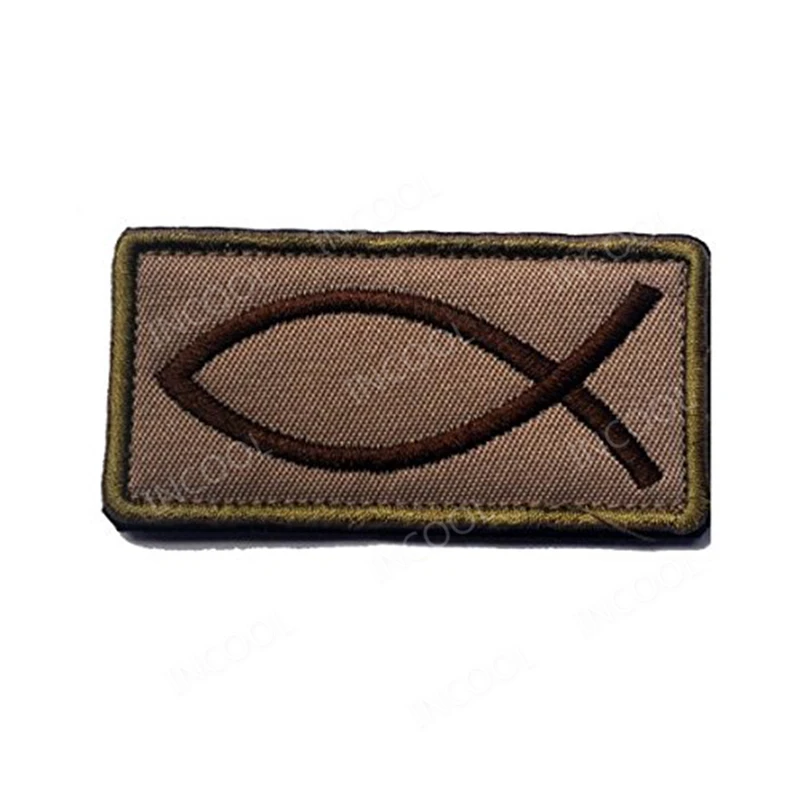 Parche bordado pez Jesús – Para chaqueta o mochila táctica - imagen 4