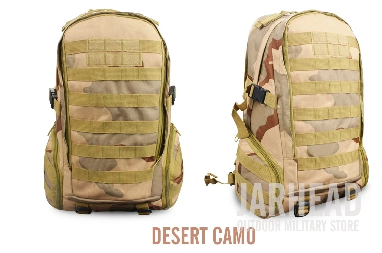 Mochila camuflada 600D vista general