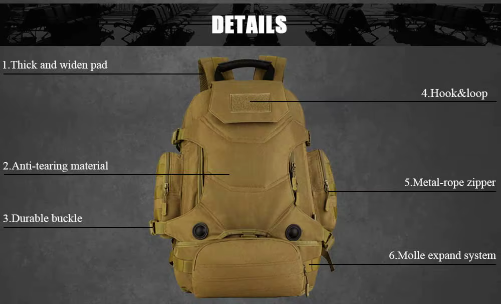 Mochila tácticavista lateral