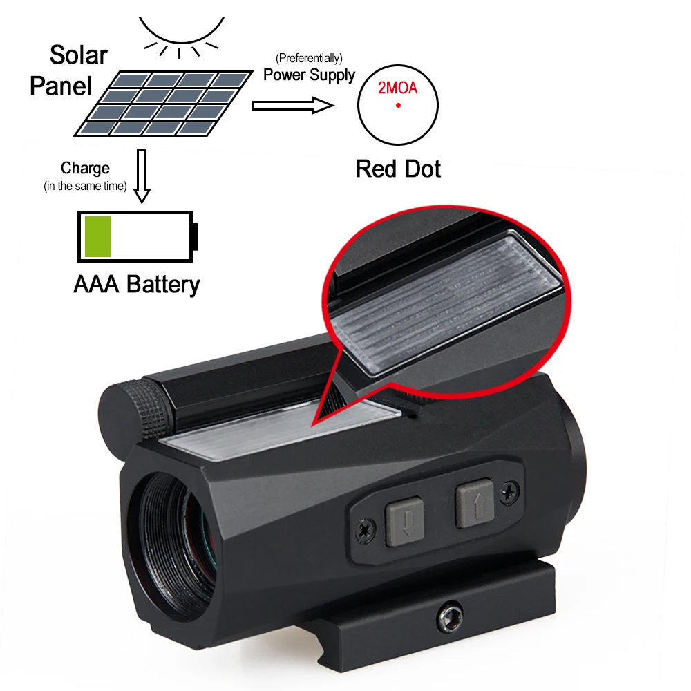 Mira réflex solar Red Dot punto rojo para rifle - imagen 4