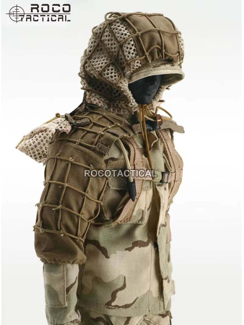 Base Ghillie negra con detalle de costura