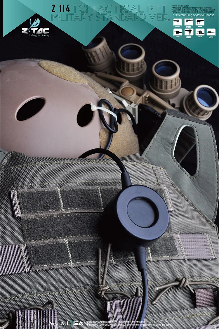 Auriculares PTT Z-TAC Z114 en uso