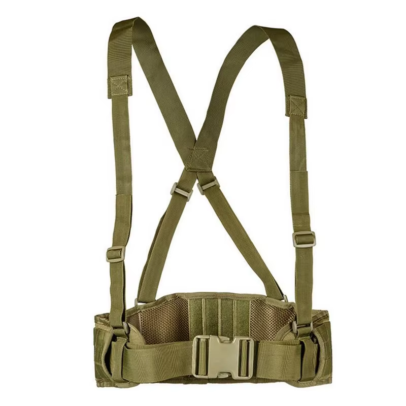 Cinturón táctico MOLLE de nailon verde militar