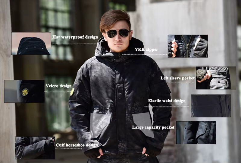 Chaqueta usada en entorno boscoso