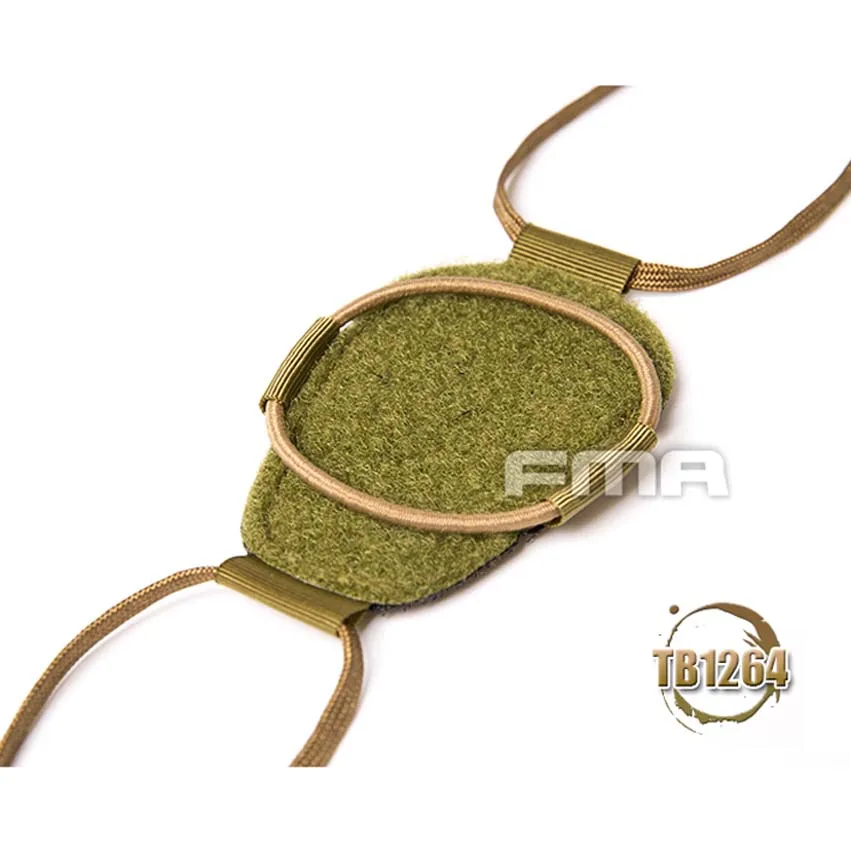 Detalle del parche de fijación para casco