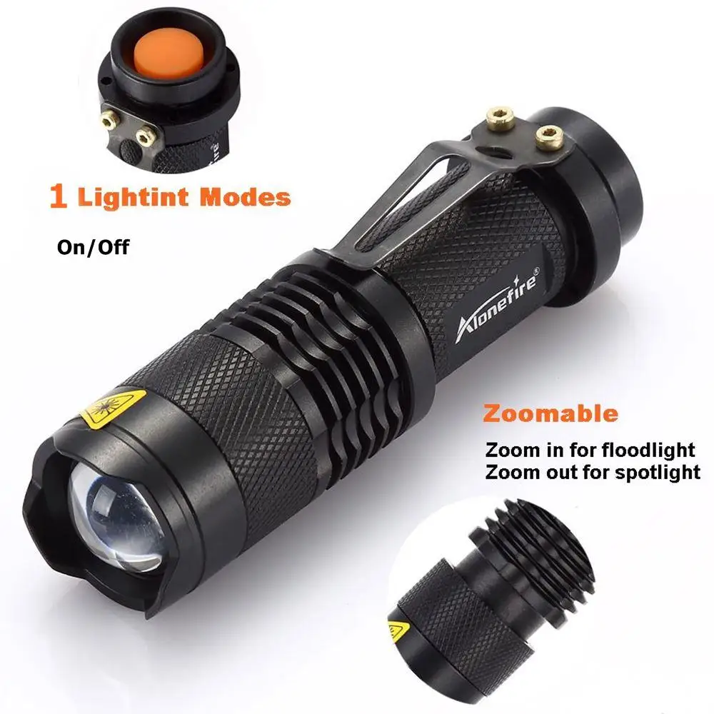 Linterna zoom luz roja mini para astronomía caza y pesca AA