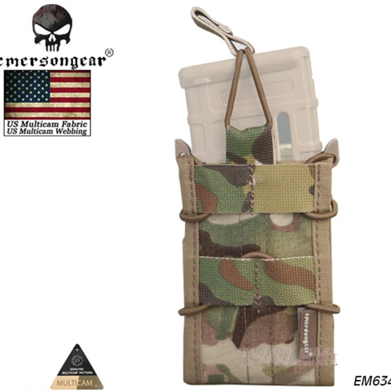 Vista frontal de la bolsa táctica Emersongear con patrón MC Tiger