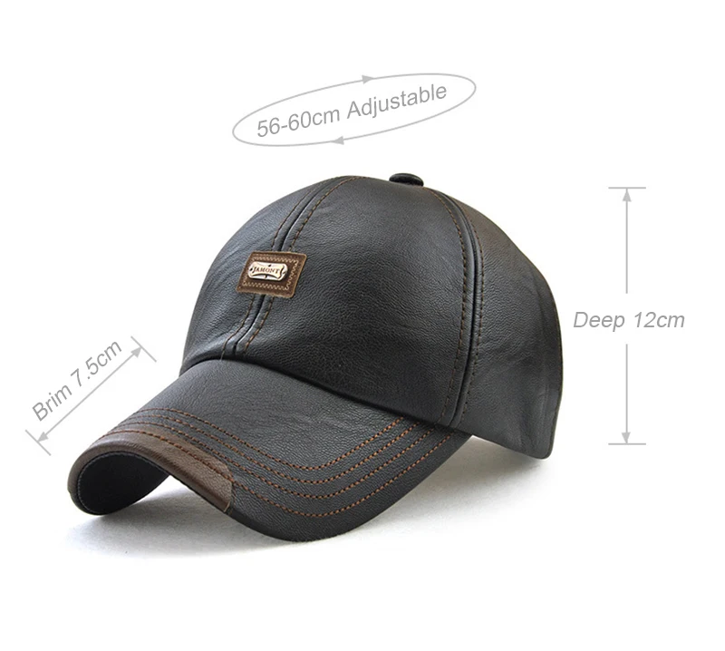 Gorra snapback de cuero PU estilo urbano