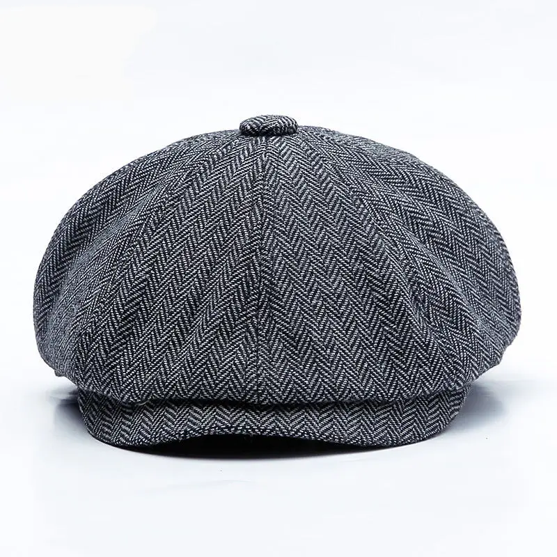 Wuaumx Gorra newsboy tweed octogonal estilo detective térmica - imagen 3