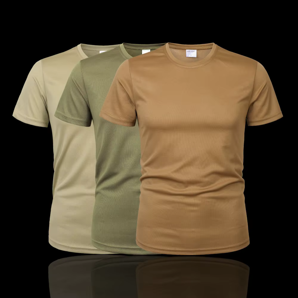 Camiseta táctica de secado rápido y transpirable verde coyote - imagen 4