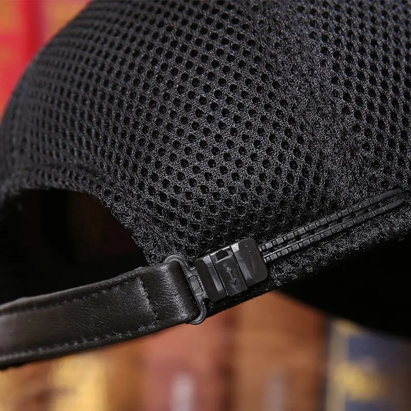 Gorra snapback de cuero auténtico con malla transpirable urbana - imagen 4