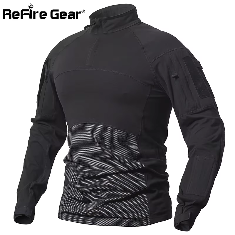 ReFire Gear Camisa de Combate Multicam – Algodón Táctico Manga Larga - imagen 2