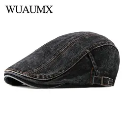Gorra pico de pato mezclilla espiga con visera de algodón
