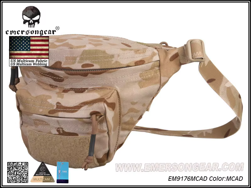 Riñonera táctica Emersongear EM9176 vista frontal en color negro
