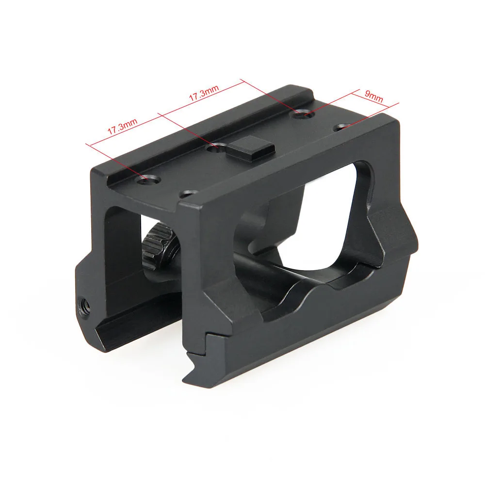 Detalle del riser para encaje en riel Picatinny