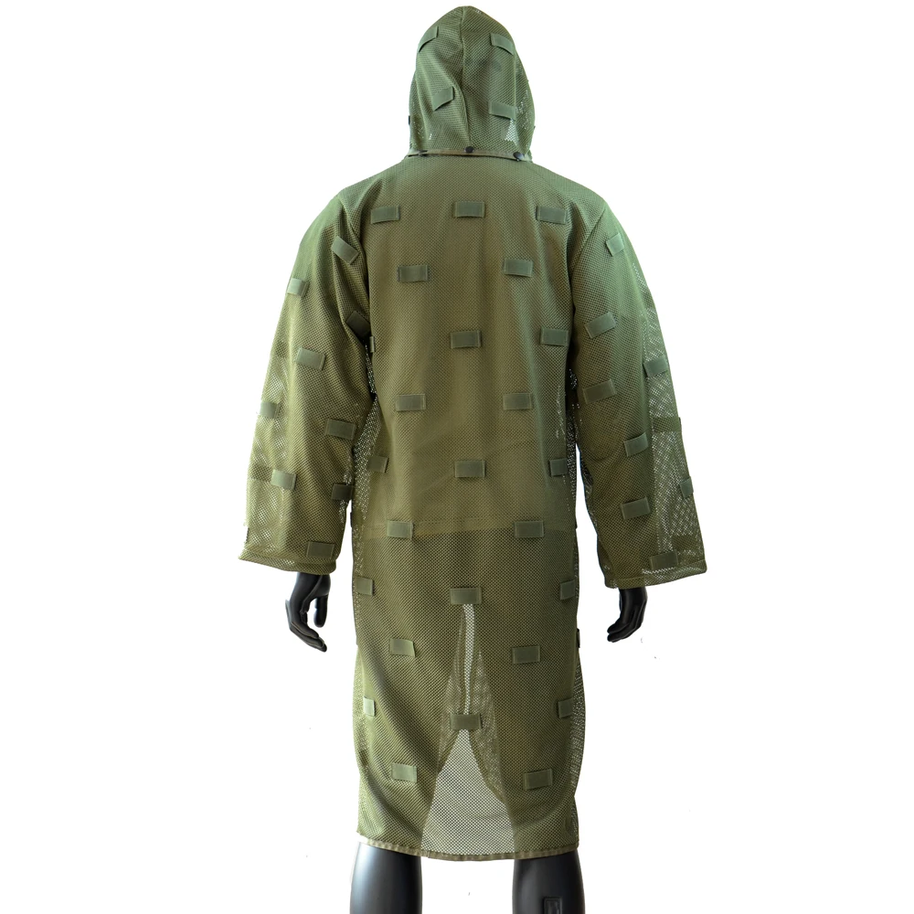 ROCOTACTICAL Chaleco Ghillie verde militar – Nylon táctico con capucha - imagen 4