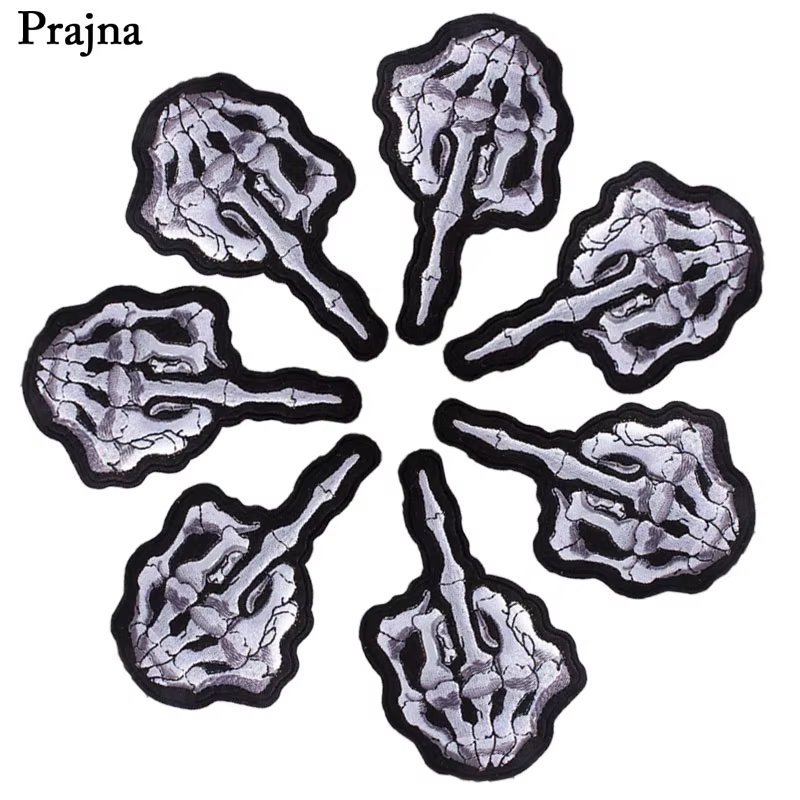 Prajna-10 Parche Termoadhesivo Calavera Motociclista Negro - imagen 4
