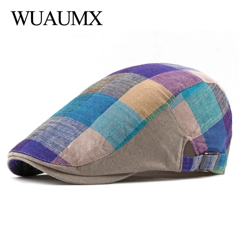 Gorra vendedor periódicos pico de pato a cuadros espiga