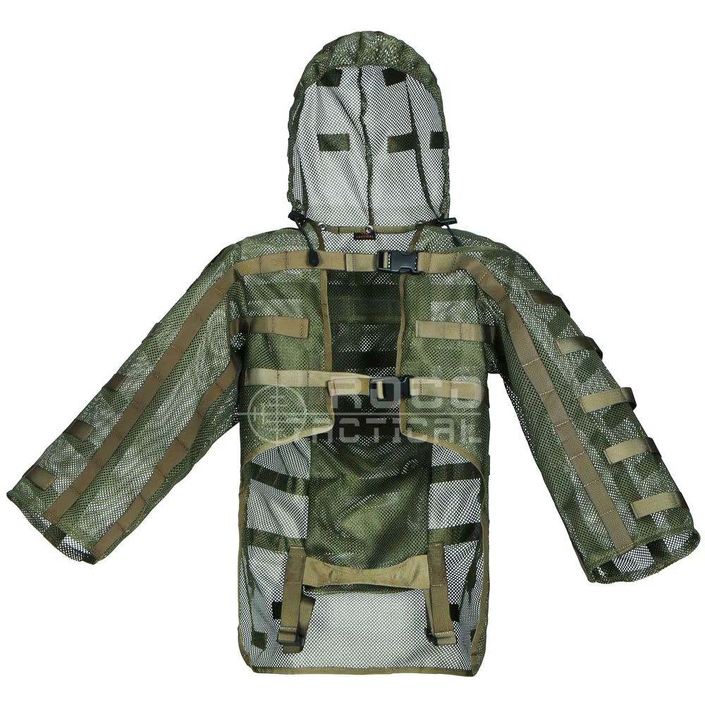 ROCOTACTICAL Traje Ghillie Capucha Francotirador Airsoft Hidratación