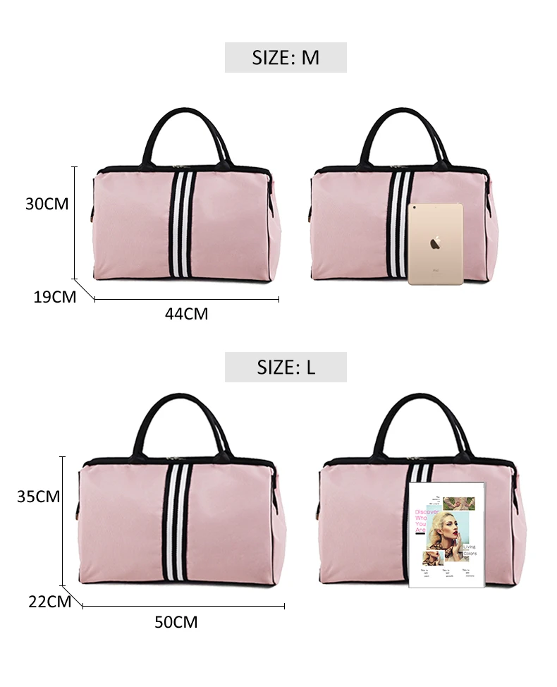 Bolsa de viaje a rayas en negro
