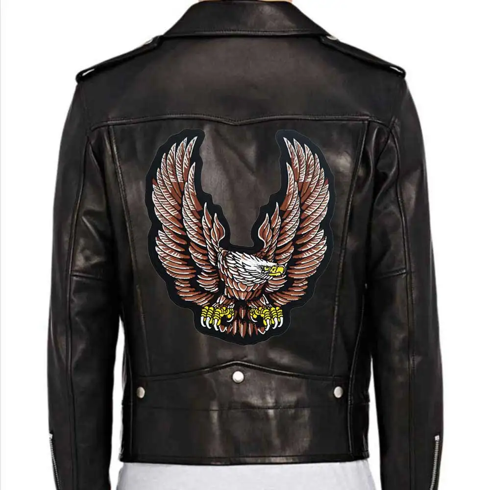 Parche bordado táctico águila para planchar en chaqueta de cuero - imagen 3