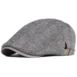Gorra outdoor de lana gruesa Gatsby vintage a rayas espiga