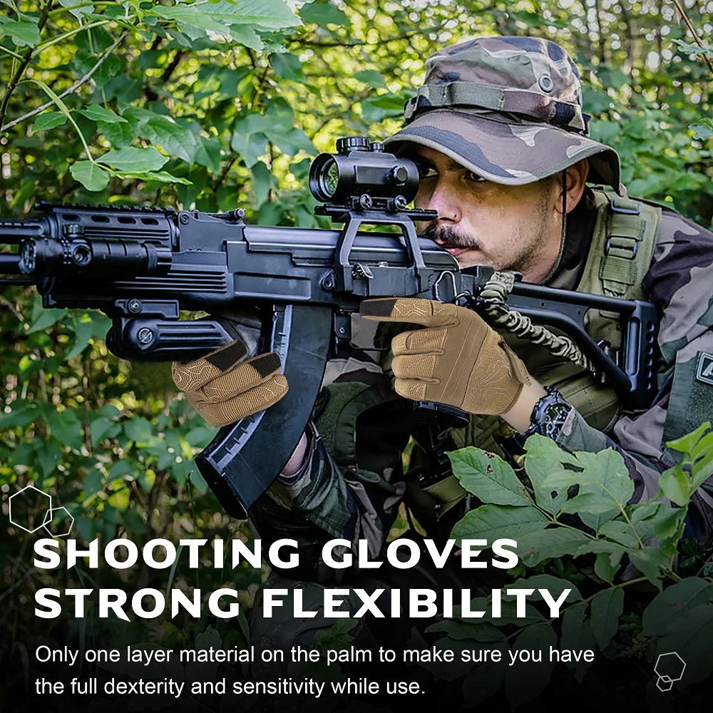 Guantes tácticos GUMAO mostrando diseño de pantalla táctil